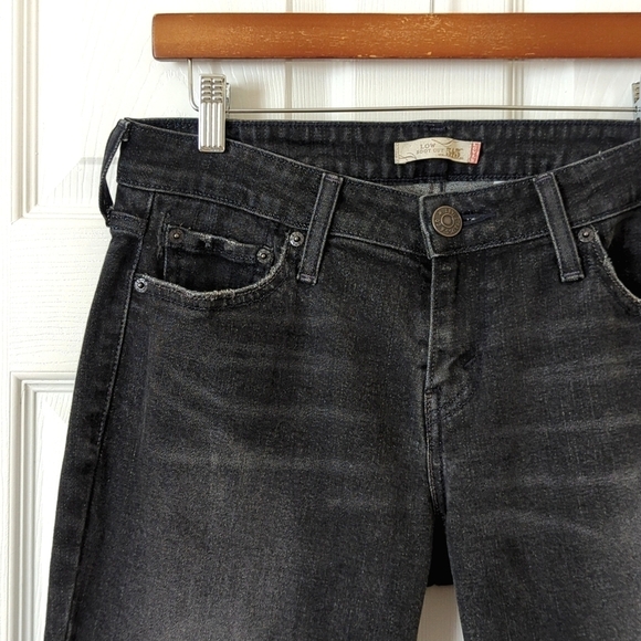 Levi's Y2K 545 Classic Low Rise Slim Fit Ankle Boot Cut Jeans Faded Black 8 - Picture 11 of 15